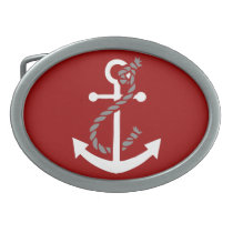 Nautical Anchor and Rope Belt Buckle