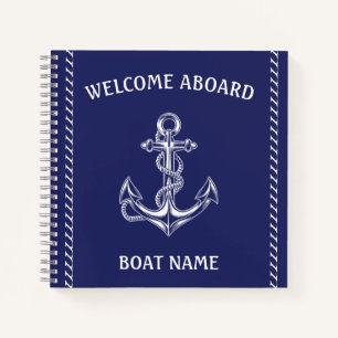 Nautical Anchor and Rope Blue Notebook