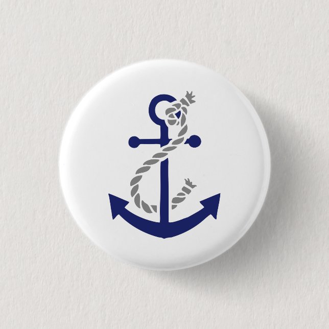 Nautical Anchor and Rope Button (Front)