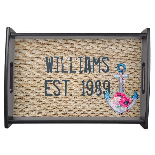 Nautical Anchor and Rope Serving Tray (Front)