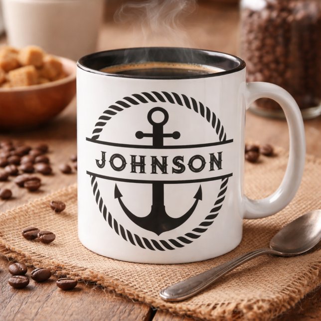 Nautical Anchor and Rope Signature  Mug (Creator Uploaded)