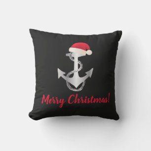 nautical ANCHOR and Santa Hat Outdoor Pillow