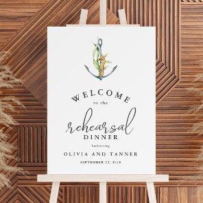 Nautical Anchor and Seahorse Rehearsal Dinner Foam Board