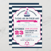 Nautical Anchor and Stripe Baby Shower Invitation (Front/Back)