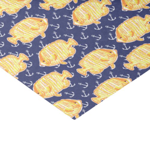 Nautical Anchor and Tropical Fish Pattern Tissue Paper