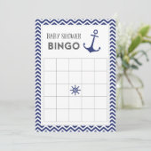 Nautical Anchor Baby Shower Bingo Card (Standing Front)