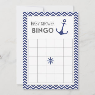 Nautical Anchor Baby Shower Bingo Card