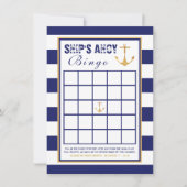 Nautical Anchor Baby Shower Bingo Invitation (Front)