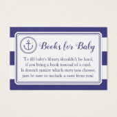 Nautical Anchor Baby Shower Book Request Card (Front)