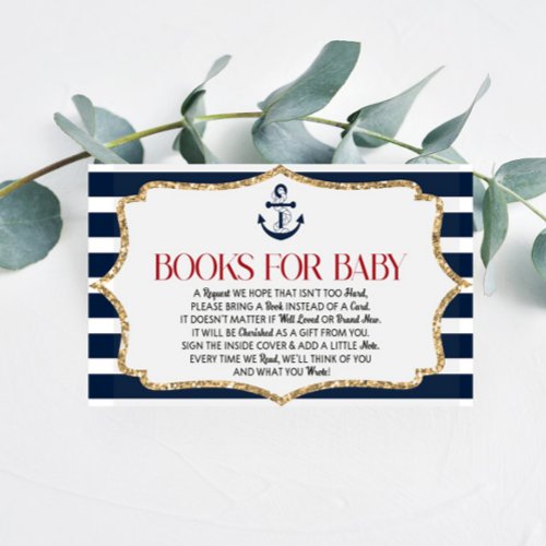 Nautical Anchor Baby Shower Books For Baby Card