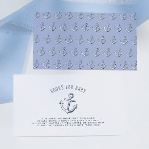 Nautical Anchor Baby Shower Books For Baby Enclosure Card