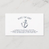 Nautical Anchor Baby Shower Books For Baby Enclosure Card (Front)