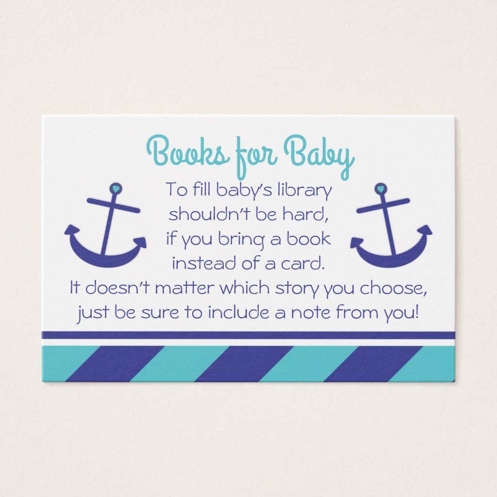 Nautical Anchor Baby Shower Bring a Book Blue