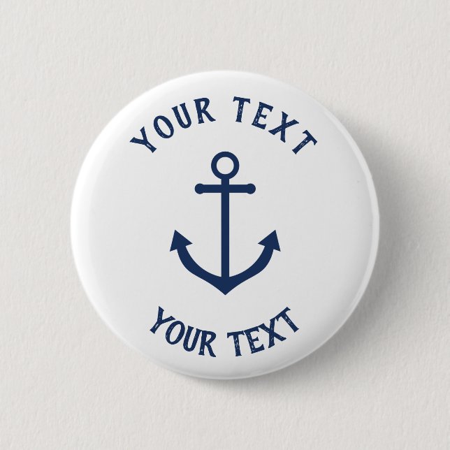 Nautical anchor baby shower button (Front)