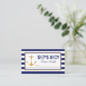 Nautical Anchor Baby Shower Diaper Raffle Ticket Enclosure Card (Standing Front)