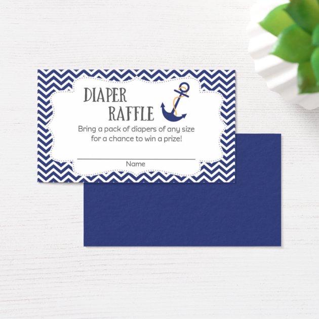 Nautical Anchor Baby Shower Diaper Raffle Tickets