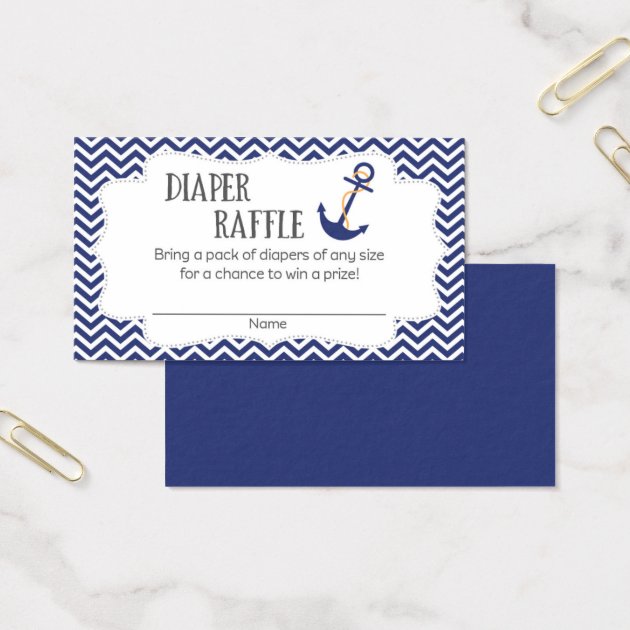 Nautical Anchor Baby Shower Diaper Raffle Tickets