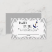 Nautical Anchor Baby Shower Diaper Raffle Tickets Enclosure Card (Front/Back)