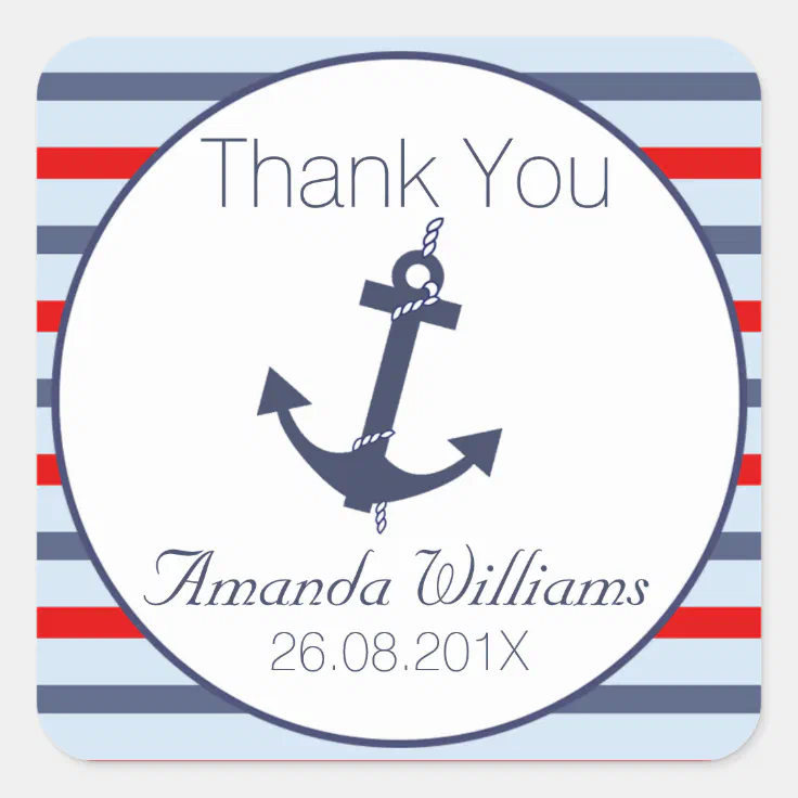 Nautical Anchor Baby Shower Favor Sticker Zazzle