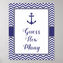 Nautical Anchor Baby Shower Guess How Many Sign