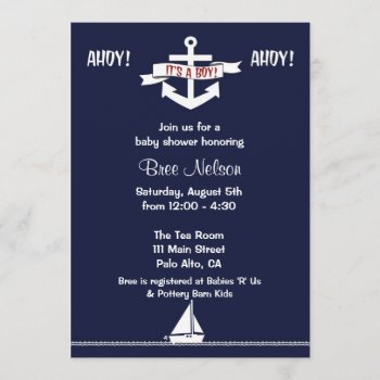 Nautical Anchor Baby Shower : Invitation by luckygirl12776 at Zazzle