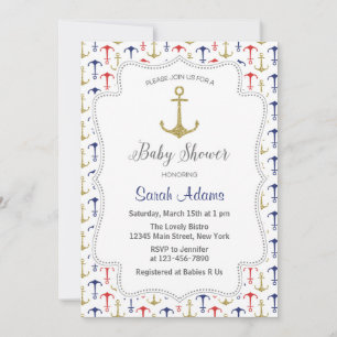 Nautical Anchor Baby Shower Invitation