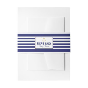 Nautical Anchor Baby Shower Invitation Belly Band