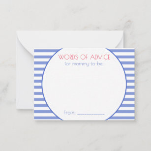 Nautical Anchor   Baby Shower Mommy Advice Cards