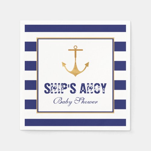 Nautical Anchor Baby Shower Napkins