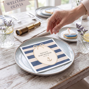Nautical Anchor Baby Shower Paper Napkin