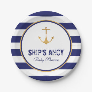 Nautical Anchor Baby Shower Paper Plates