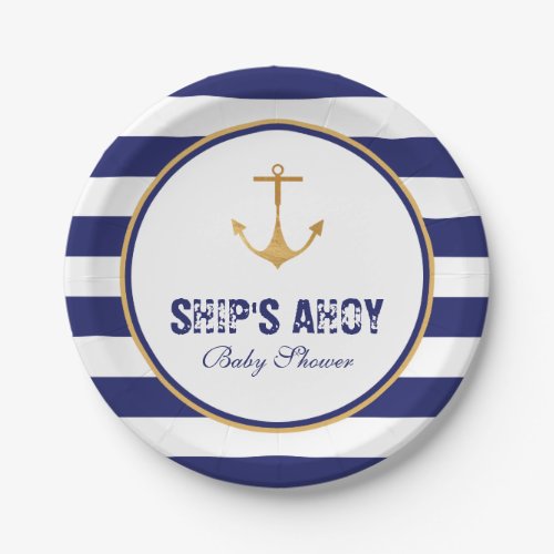 Nautical Anchor Baby Shower Paper Plates