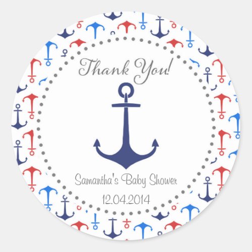 Nautical Anchor Baby Shower Sticker