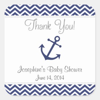 Nautical Anchor Baby Shower Stickers by melanileestyle at Zazzle