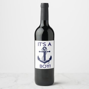 Nautical Anchor Baby Shower Stickers - It's A Boy! by MoeWampum at Zazzle