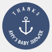 Nautical Anchor Baby Shower Thank You Stickers