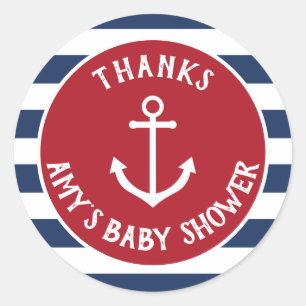 Nautical Anchor Baby Shower Thank You Stickers