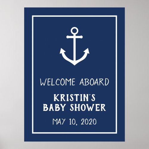 Nautical Anchor Baby Shower Welcome Sign