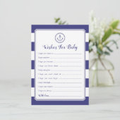 Nautical Anchor Baby Shower Wishes for Baby Invitation (Standing Front)