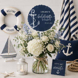 Nautical Anchor Bachelorette Navy Balloon