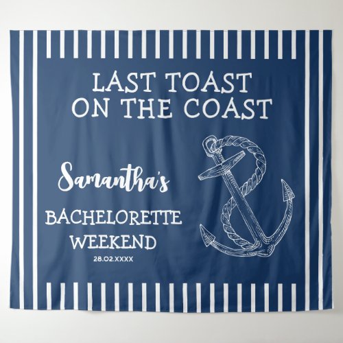 Nautical Anchor Bachelorette Party Last Toast Tapestry