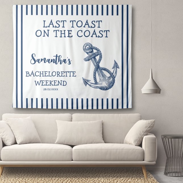 Nautical Anchor Bachelorette Party Last Toast Tapestry (Nautical Anchor Bachelorette Party Last Toast Tapestry)