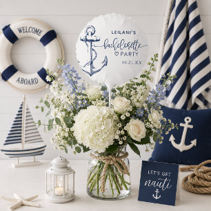 Nautical Anchor Bachelorette White Balloon