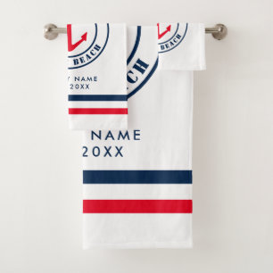 Nautical anchor bath towel set for beach home