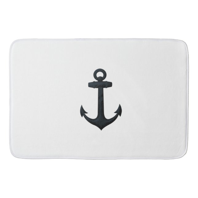 Nautical Anchor Bathroom Decor Bath Rug Bath Mat (Front)
