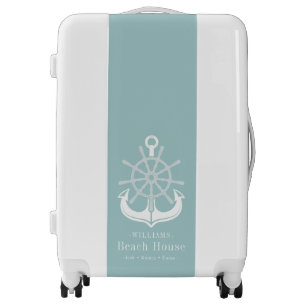 Nautical Anchor Beach House Family Name Luggage