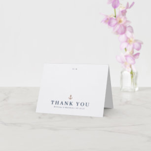 Nautical Anchor Beach Wedding Letterpress Thank You Card
