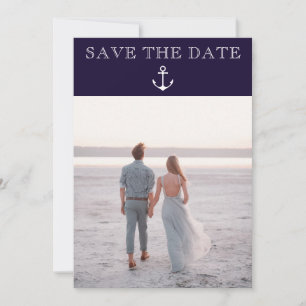 Nautical Anchor Beach Wedding Photo Save The Date