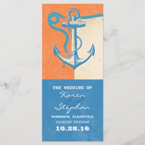 nautical anchor beach wedding programs