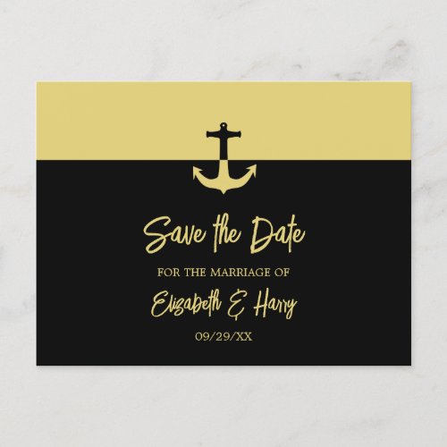 Nautical Anchor Beach Wedding Save The Date Postcard